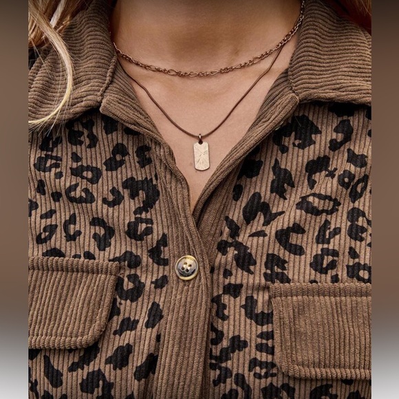 Leopard Print Brown Jacket - Picture 6 of 6